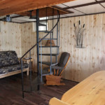 Cabin 5 - A Frame stairs at R&D Resort