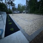 Volleyball court at R&D Resort, Osage, MN
